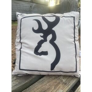 BROWNING Buckmark Brown Throw‎ Pillow Decor Antlers Hunting